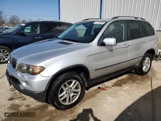 2005 BMW X5 3.0i with VIN 5UXFA13595LY00188, listed as a Copart auction lot 47943995 with 175,209 mi miles and Salvage Title. Bid and sale history available at carsss.com. Image 1.