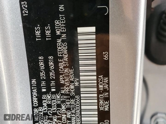 2024 Lexus RZ 300e Premium z VIN JTJABABB2RA000668, wystawiony jako Copart lot #71710714 z przebiegiem 9387 mil mil oraz Szkody całkowita. Historia ofert i sprzedaży dostępna na DreamBid. Obrazek 15.