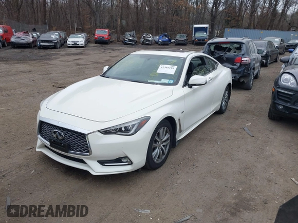 2018 Infiniti Q60 Luxe with VIN JN1EV7EL9JM392962, listed as a IAAI auction lot 41307185 with 58,280 mi miles and . Bid and sale history available at DreamBid. Image 2.