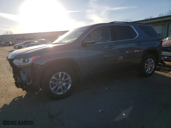 2021 Chevrolet Traverse LT Cloth with VIN 1GNEVGKW7MJ143584, listed as a Copart auction lot 46053565 with 98,066 mi miles and Salvage Title. Bid and sale history available at carsss.com. Image 1.