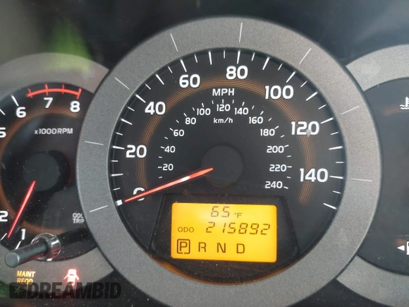 2009 Toyota RAV4 with VIN JTMBK33V895074715, listed as a IAAI auction lot 41802446 with 215,892 mi miles. Bid and sale history available at carsss.com. Image 7.