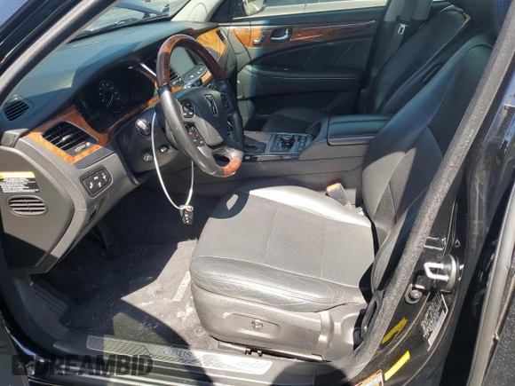 2014 Hyundai Equus Signature with VIN KMHGH4JH8EU073826, listed as a Copart auction lot 52123215 with 144,477 mi miles and Salvage Title. Bid and sale history available at DreamBid. Image 7.