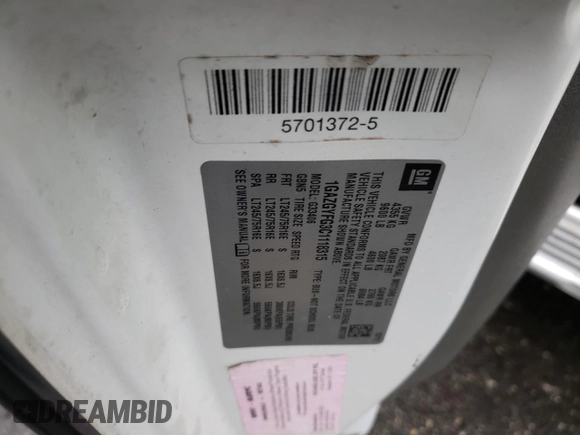 2012 Chevrolet Express Passenger 1LT with VIN 1GAZGYFG3C1118315, listed as a Copart auction lot 80870104 with 122,178 mi miles and Salvage title. Bid and sale history available at DreamBid. Image 15.