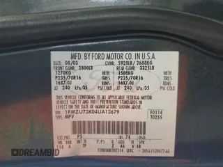 2004 Ford Explorer XLT z VIN 1FMZU73K04UA13679, wystawiony jako Copart lot #59557905 z przebiegiem 193 764 mil mil oraz Szkoda całkowita • Salvage title. Historia ofert i sprzedaży dostępna na DreamBid. Obrazek 13.