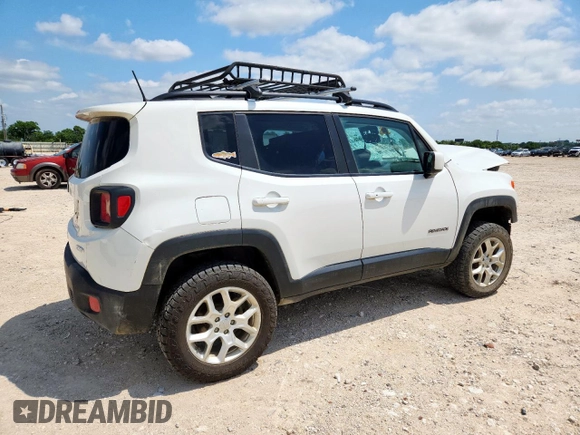 2018 Jeep Renegade Latitude with VIN ZACCJBBB2JPH65906, listed as a Copart auction lot 58846045 with 88,051 mi miles and Salvage title. Bid and sale history available at DreamBid. Image 3.
