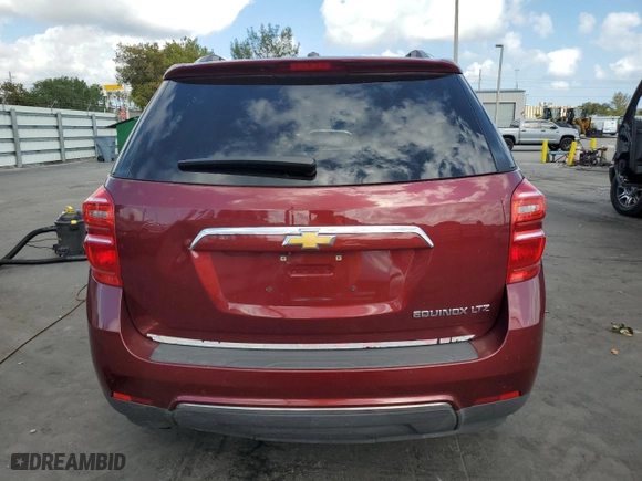 2016 Chevrolet Equinox LTZ with VIN 2GNALDEK3G6177678, listed as a Copart auction lot 50765485 with 125,723 mi miles and Salvage Title. Bid and sale history available at carsss.com. Image 6.
