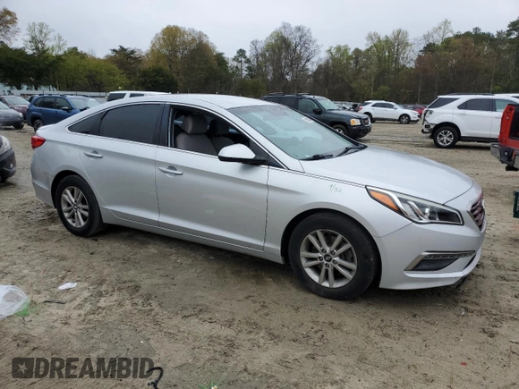 2015 Hyundai Sonata SE with VIN 5NPE24AF8FH154719, listed as a Copart auction lot 52802045 with 106,257 mi miles and Salvage Title. Bid and sale history available at DreamBid. Image 4.