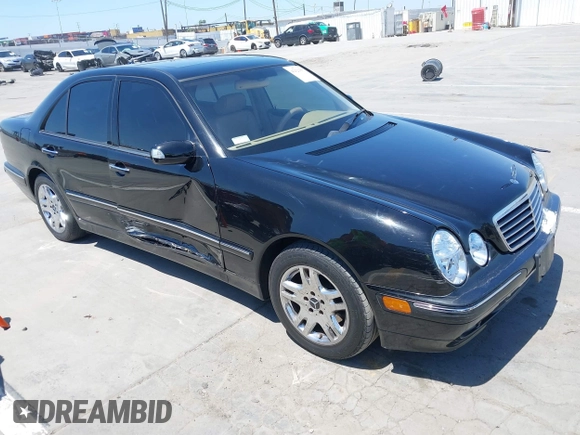 2002 Mercedes-Benz E-Class with VIN WDBJF65J62B404868, listed as a IAAI auction lot 42121837 with 107,415 mi miles. Bid and sale history available at carsss.com. Image 1.