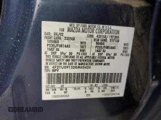 2002 Mazda Tribute LX with VIN 4F2YU09132KM45424, listed as a Copart auction lot 47778905 with 196,982 mi miles and Salvage Title. Bid and sale history available at carsss.com. Image 13.