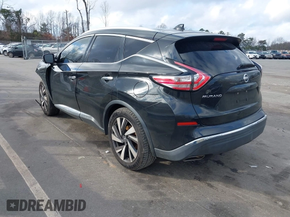 2017 Nissan Murano Platinum z VIN 5N1AZ2MH1HN186471, wystawiony jako IAAI lot #41233284 z przebiegiem 135 135 mil mil oraz . Historia ofert i sprzedaży dostępna na DreamBid. Obrazek 3.