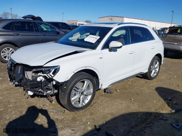 2022 Audi Q3 S line Premium Plus with VIN WA1EECF39N1068416, listed as a IAAI auction lot 41328206 with 11,016 mi miles. Bid and sale history available at carsss.com. Image 2.