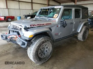 2018 Jeep Wrangler Unlimited Rubicon with VIN 1C4HJXFG5JW174495, listed as a Copart auction lot 64023075 with 58,890 mi miles and Salvage title. Bid and sale history available at DreamBid. Image 1.