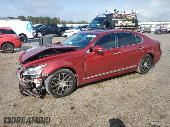 2015 Lexus LS 460 with VIN JTHBL5EF5F5133874, listed as a Copart auction lot 79224074 with 156,212 mi miles and Salvage title. Bid and sale history available at DreamBid. Image 1.