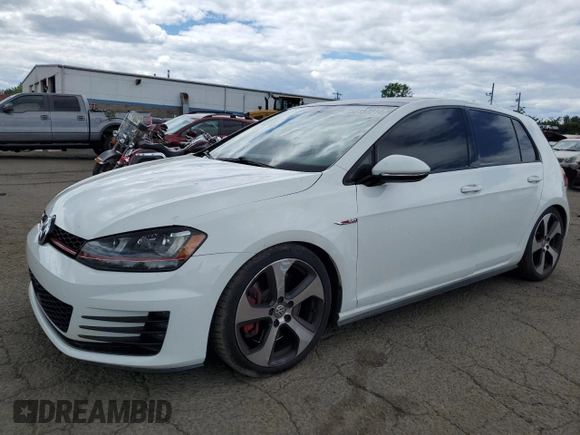 2017 Volkswagen Golf GTI S with VIN 3VW447AU2HM006775, listed as a Copart auction lot 58157214 with 48,713 mi miles and Salvage Title. Bid and sale history available at carsss.com. Image 1.