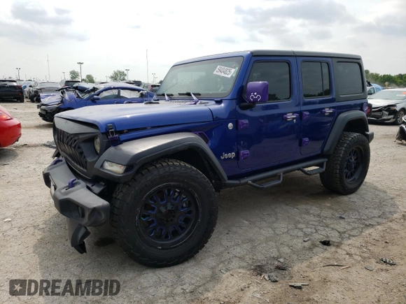 2018 Jeep Wrangler Unlimited Sport с VIN 1C4HJXDG5JW176850, выставлен на аукционе Copart как лот 59404825 с пробегом 99 383 миль миль и Списание • Salvage title. История ставок и продаж доступна на DreamBid. Изображение 1.