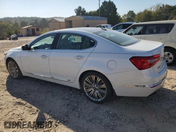 2015 Kia Cadenza Limited with VIN KNALN4D78F5172928, listed as a Copart auction lot 75952444 with 124,572 mi miles and Salvage Title. Bid and sale history available at carsss.com. Image 2.
