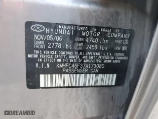 2007 Hyundai Azera SE with VIN KMHFC46F37A173080, listed as a Copart auction lot 77492564 with 185,542 mi miles and Salvage Title. Bid and sale history available at carsss.com. Image 13.
