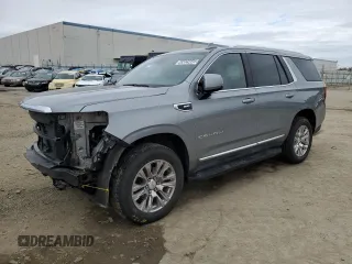 2023 GMC Yukon Denali with VIN 1GKS2DKL3PR360620, listed as a Copart auction lot 45023445 with 50,870 mi miles and Salvage Title. Bid and sale history available at carsss.com. Image 1.
