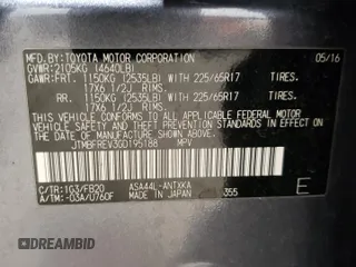 2016 Toyota RAV4 LE with VIN JTMBFREV3GD195188, listed as a Copart auction lot 52217295 with 113,808 mi miles and Salvage Title. Bid and sale history available at DreamBid. Image 15.