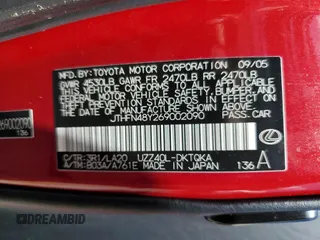 2006 Lexus SC with VIN JTHFN48Y269002090, listed as a Copart auction lot 75077884 with Not Provided miles and Non Repairable. Bid and sale history available at carsss.com. Image 13.