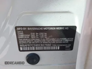 2013 BMW 5 Series 535i with VIN WBAFR7C59DC827660, listed as a IAAI auction lot 41047642 with 131,917 mi miles and . Bid and sale history available at DreamBid. Image 9.