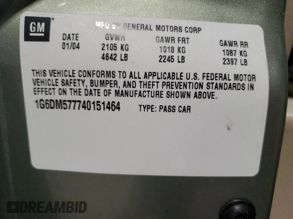 2004 Cadillac CTS with VIN 1G6DM577740151464, listed as a Copart auction lot 79255064 with 29,840 mi miles and Salvage Title. Bid and sale history available at carsss.com. Image 13.