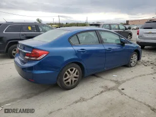 2013 Honda Civic Sdn LX with VIN 2HGFB2F54DH552705, listed as a Copart auction lot 53898565 with 0 mi miles and Clean Title. Bid and sale history available at carsss.com. Image 3.