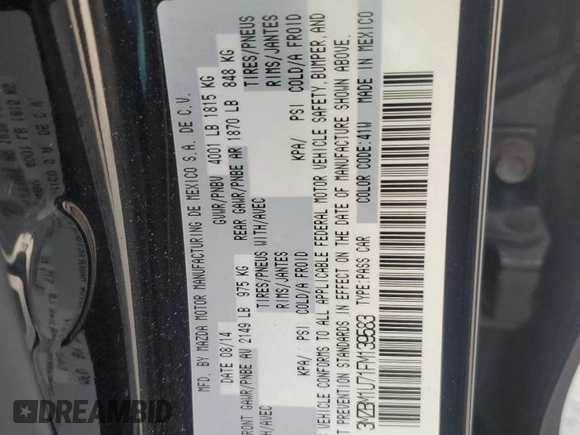 2015 Mazda 3 i Sport with VIN 3MZBM1U71FM139583, listed as a Copart auction lot 49747725 with 130,995 mi miles and Salvage Title. Bid and sale history available at carsss.com. Image 14.