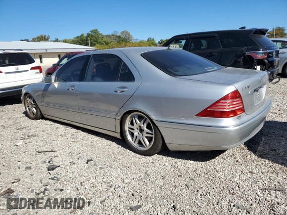 2003 Mercedes-Benz S-Class 4.3L with VIN WDBNG83J13A344129, listed as a Copart auction lot 75474174 with 0 mi miles and Clean Title. Bid and sale history available at carsss.com. Image 2.