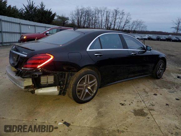 2019 Mercedes-Benz S 560 with VIN WDDUG8GB3KA432779, listed as a Copart auction lot 78648544 with 73,498 mi miles and Salvage Title. Bid and sale history available at DreamBid. Image 3.