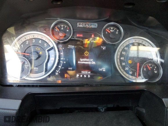 2015 Ram 2500 Laramie with VIN 3C6UR5FL5FG694119, listed as a Copart auction lot 80216644 with 154,153 mi miles and Salvage Title. Bid and sale history available at carsss.com. Image 9.