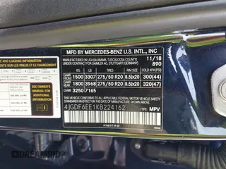 2019 Mercedes-Benz GLS 450 with VIN 4JGDF6EE1KB224162, listed as a IAAI auction lot 42298278 with 42,126 mi miles and . Bid and sale history available at DreamBid. Image 9.