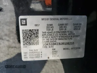 2018 GMC Yukon SLT with VIN 1GKS1BKC9JR108210, listed as a Copart auction lot 50465765 with 106,542 mi miles and Salvage Title. Bid and sale history available at carsss.com. Image 15.