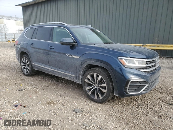 2021 Volkswagen Atlas SEL Premium R-Line with VIN 1V2FR2CA1MC537446, listed as a Copart auction lot 42695215 with 53,537 mi miles and Non repairable. Bid and sale history available at DreamBid. Image 4.
