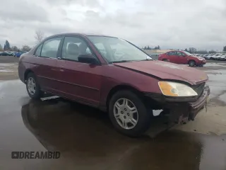 2002 Honda Civic LX with VIN 2HGES15502H558280, listed as a Copart auction lot 43611285 with 164,284 mi miles and Salvage Title. Bid and sale history available at DreamBid. Image 4.