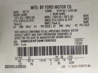 2021 Ford Transit Connect XLT with VIN NM0GE9F29M1500362, listed as a IAAI auction lot 42266265 with 63,273 mi miles and . Bid and sale history available at DreamBid. Image 9.