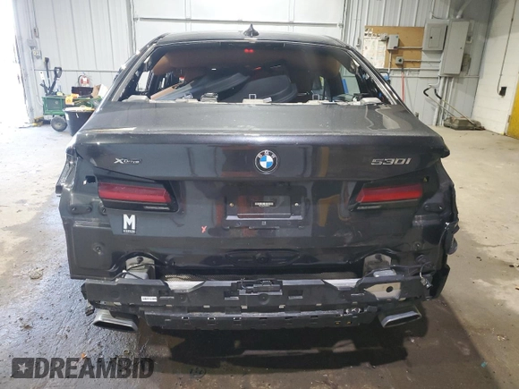 2023 BMW 5 Series 530i xDrive with VIN WBA13BJ04PWX99100, listed as a Copart auction lot 85678004 with 28,668 mi miles and Salvage Title. Bid and sale history available at DreamBid. Image 6.