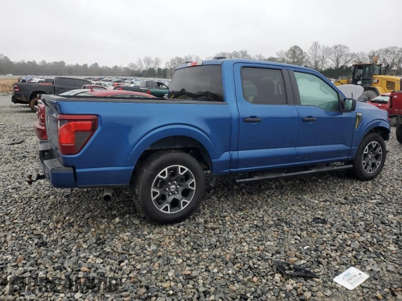 2024 Ford F-150 STX with VIN 1FTEW2KP1RFA60745, listed as a Copart auction lot 43377715 with 15,781 mi miles and Salvage Title. Bid and sale history available at carsss.com. Image 3.