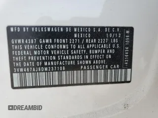 2013 Volkswagen Jetta GLI Autobahn с VIN 3VW467AJ8DM237108, выставлен на аукционе Copart как лот 53583915 с пробегом 148 623 миль миль и Списание • Salvage title. История ставок и продаж доступна на DreamBid. Изображение 13.