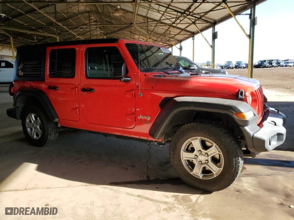 2018 Jeep Wrangler Unlimited Sport with VIN 1C4HJXDN8JW206681, listed as a Copart auction lot 49619615 with 74,949 mi miles and Salvage Title. Bid and sale history available at carsss.com. Image 4.