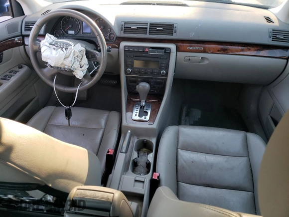 2007 Audi A4 2.0T with VIN WAUKF78EX7A220523, listed as a Copart auction lot 85817004 with 0 mi miles and Salvage Title. Bid and sale history available at carsss.com. Image 8.