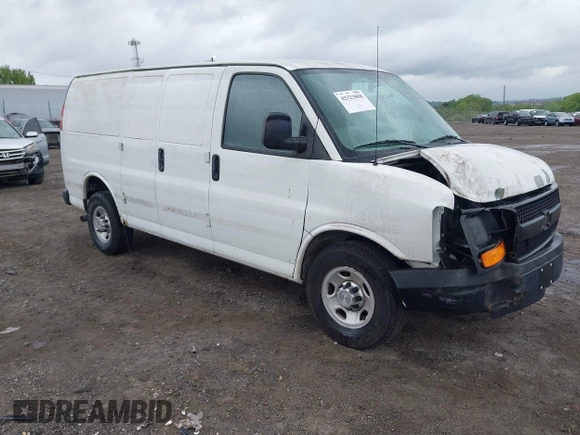 2012 Chevrolet Express Cargo with VIN 1GCWGFFA8C1108597, listed as a IAAI auction lot 42323808 with 200,965 mi miles and . Bid and sale history available at DreamBid. Image 1.