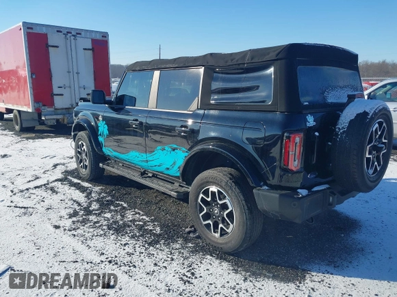2021 Ford Bronco with VIN 1FMDE5BH7MLB07372, listed as a IAAI auction lot 41297961 with 80,291 mi miles. Bid and sale history available at carsss.com. Image 3.