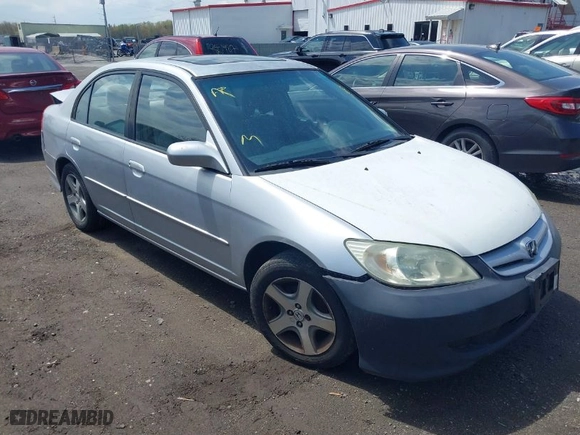 2004 Honda Civic EX with VIN 2HGES26804H574321, listed as a IAAI auction lot 42031025 with 202,185 mi miles. Bid and sale history available at carsss.com. Image 1.