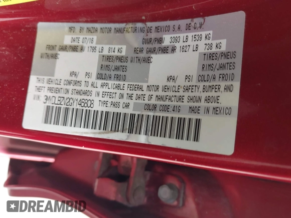 2016 Scion iA with VIN 3MYDLBZV2GY146808, listed as a IAAI auction lot 42049448 with 116,042 mi miles. Bid and sale history available at carsss.com. Image 9.