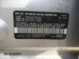 2017 Mitsubishi Lancer ES with VIN JA32U2FU7HU001572, listed as a Copart auction lot 38947843 with 62,566 mi miles. Bid and sale history available at carsss.com. Image 12.