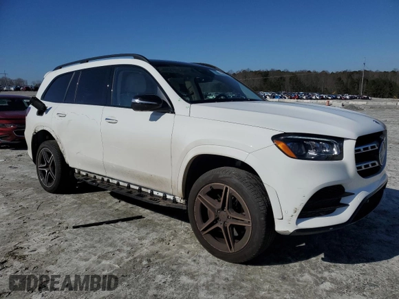 2022 Mercedes-Benz GLS with VIN 4JGFF5KE8NA802405, listed as a Copart auction lot 43269675 with 21,302 mi miles and Salvage Title. Bid and sale history available at carsss.com. Image 4.