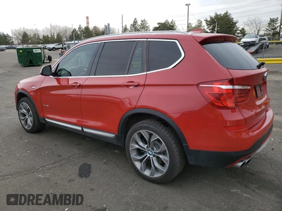 2015 BMW X3 xDrive28i with VIN 5UXWX9C52F0D47664, listed as a Copart auction lot 50085125 with 79,661 mi miles and Salvage Title. Bid and sale history available at carsss.com. Image 2.