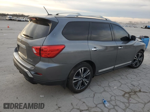 2018 Nissan Pathfinder Platinum z VIN 5N1DR2MN5JC610951, wystawiony jako Copart lot #46655905 z przebiegiem 97 539 mil mil oraz Szkoda całkowita • Salvage title. Historia ofert i sprzedaży dostępna na DreamBid. Obrazek 3.