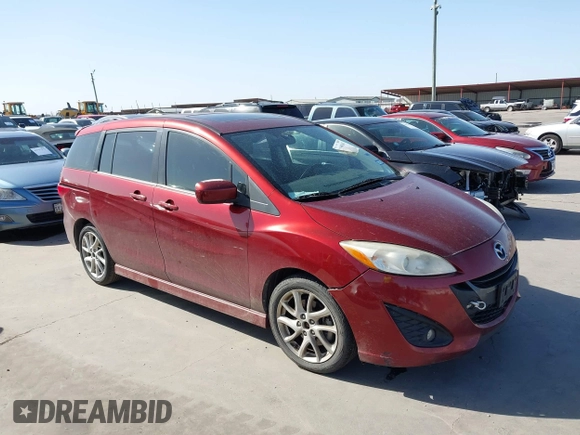 2012 Mazda Mazda5 Grand Touring with VIN JM1CW2DL1C0132281, listed as a IAAI auction lot 41698161 with 121,179 mi miles. Bid and sale history available at carsss.com. Image 1.